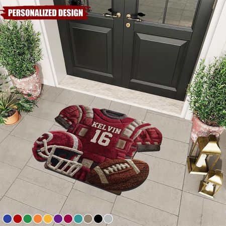 Love Football-Personalized Football Doormat Rug